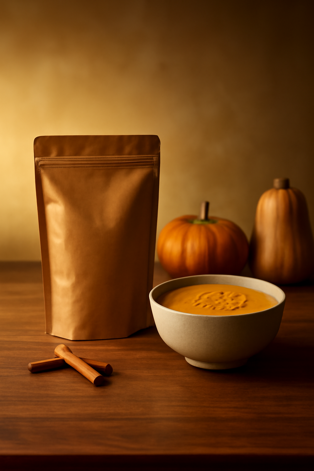 Harvest Table Celebration — Packaged foods AI image prompt example generated with Gemini (seasonal, autumn)