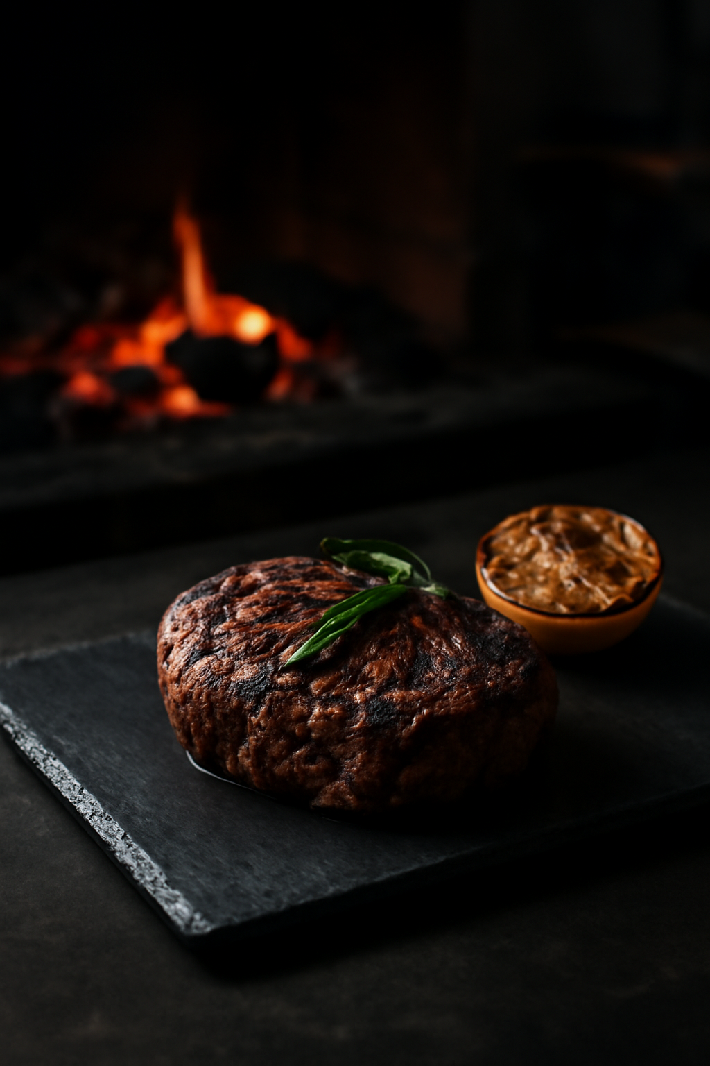 Ember Grill Hero — Restaurant advertisements AI image prompt example generated with Midjourney (restaurant, grill)