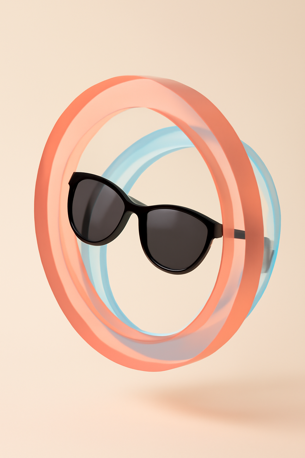 Orbit of Light — Fashion accessories AI image prompt example generated with Midjourney (conceptual, sunglasses)