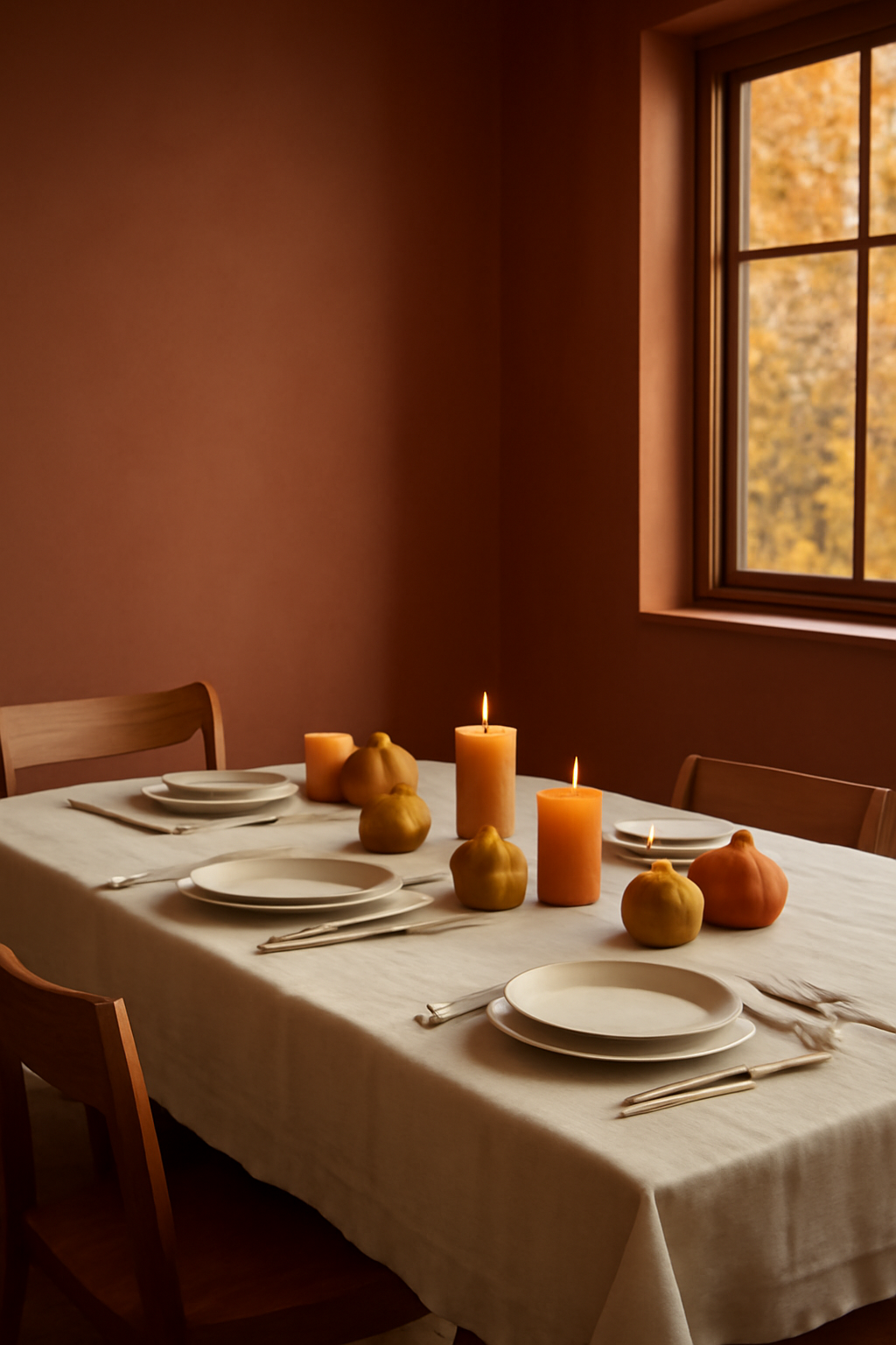 Autumn Gathered Table — Furniture AI image prompt example generated with ChatGPT (furniture, autumn)