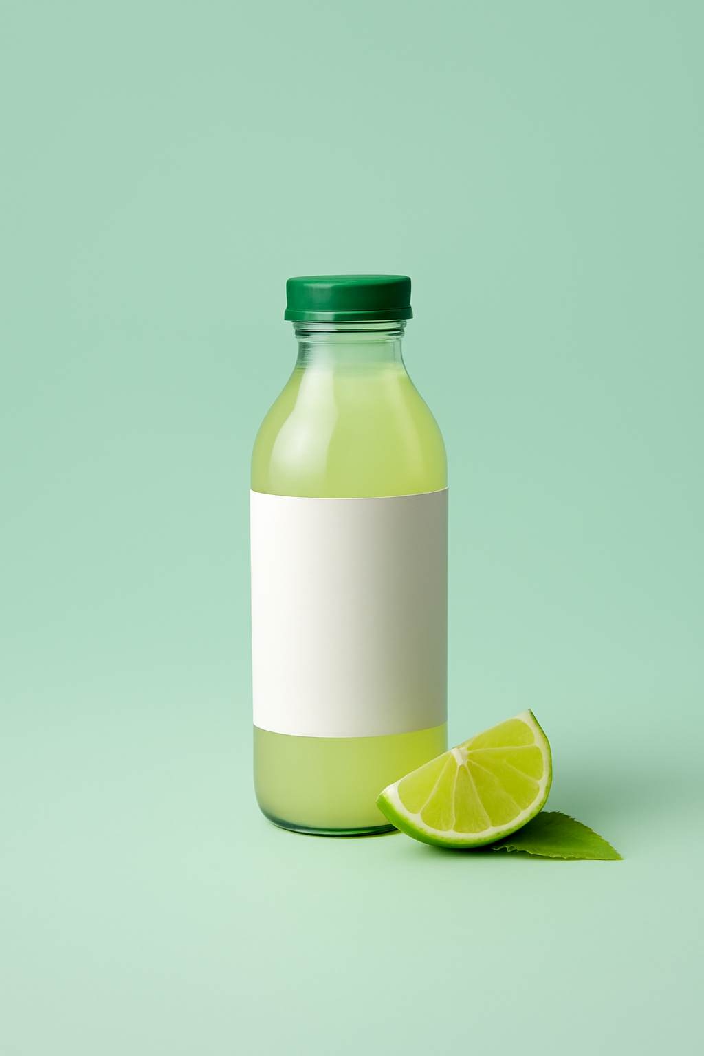 Studio Label Canvas — Juice bottles AI image prompt example generated with ChatGPT (juice, mockup)