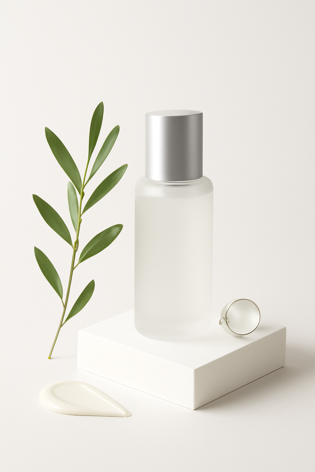 Clean Shelf Essential — Cosmetics AI image prompt example generated with Gemini (cosmetics, ecommerce)