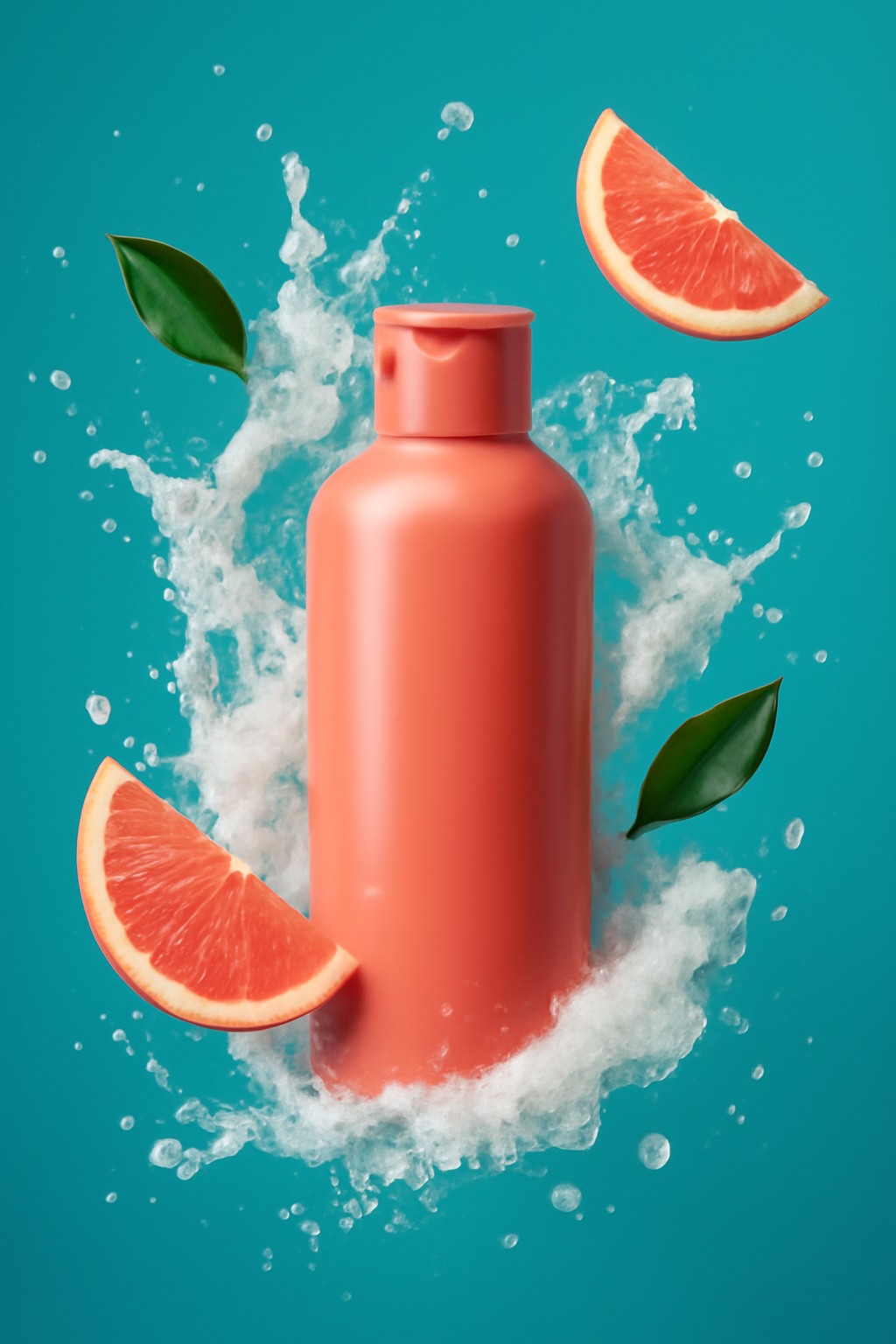 Citrus Clean Burst — Personal care AI image prompt example generated with ChatGPT (bodywash, splash)