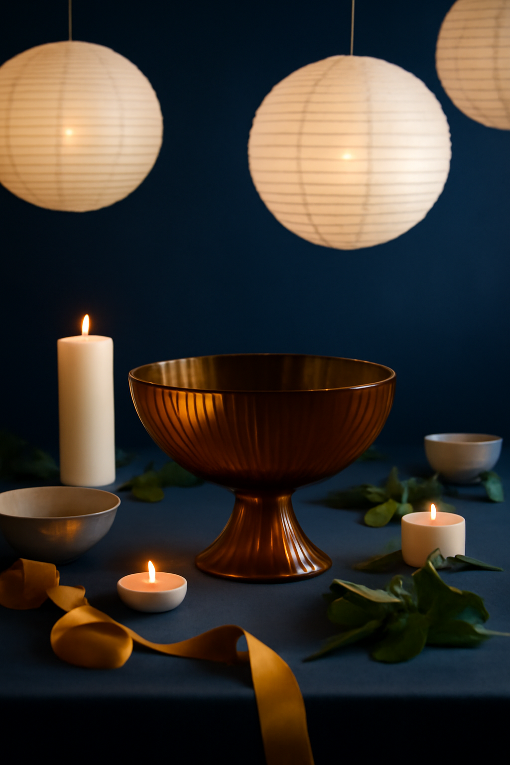 Lanterns After Dusk — Home decor AI image prompt example generated with Midjourney (home-decor, festival)