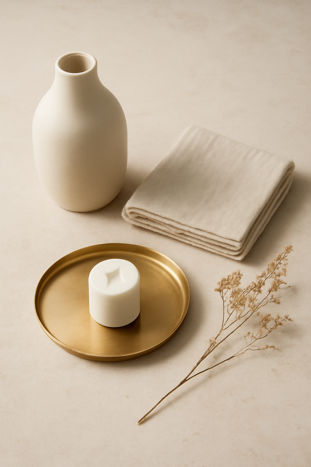 Quiet Morning Geometry — Home decor AI image prompt example generated with ChatGPT (home-decor, flat-lay)