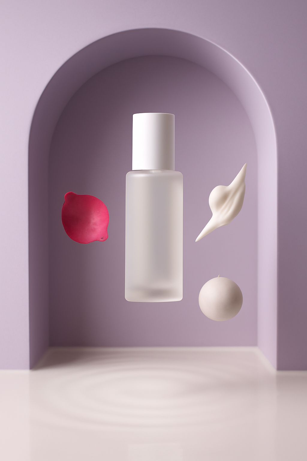 Cloudborne Beauty Object — Cosmetics AI image prompt example generated with Midjourney (cosmetics, levitation)