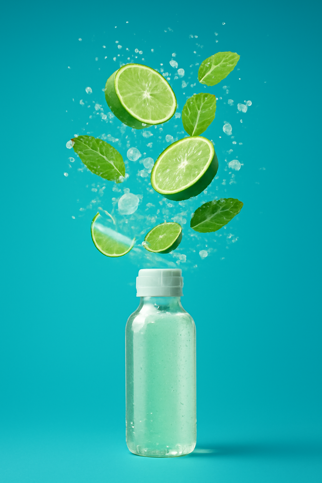 Flavor in Flight — Food photography AI image prompt example generated with Midjourney (beverage, motion)