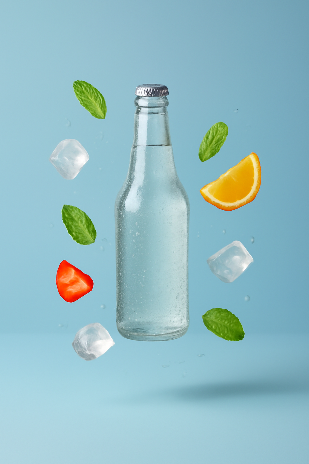 Cloudbreak Cooler — Beverages AI image prompt example generated with Gemini (beverage, floating)