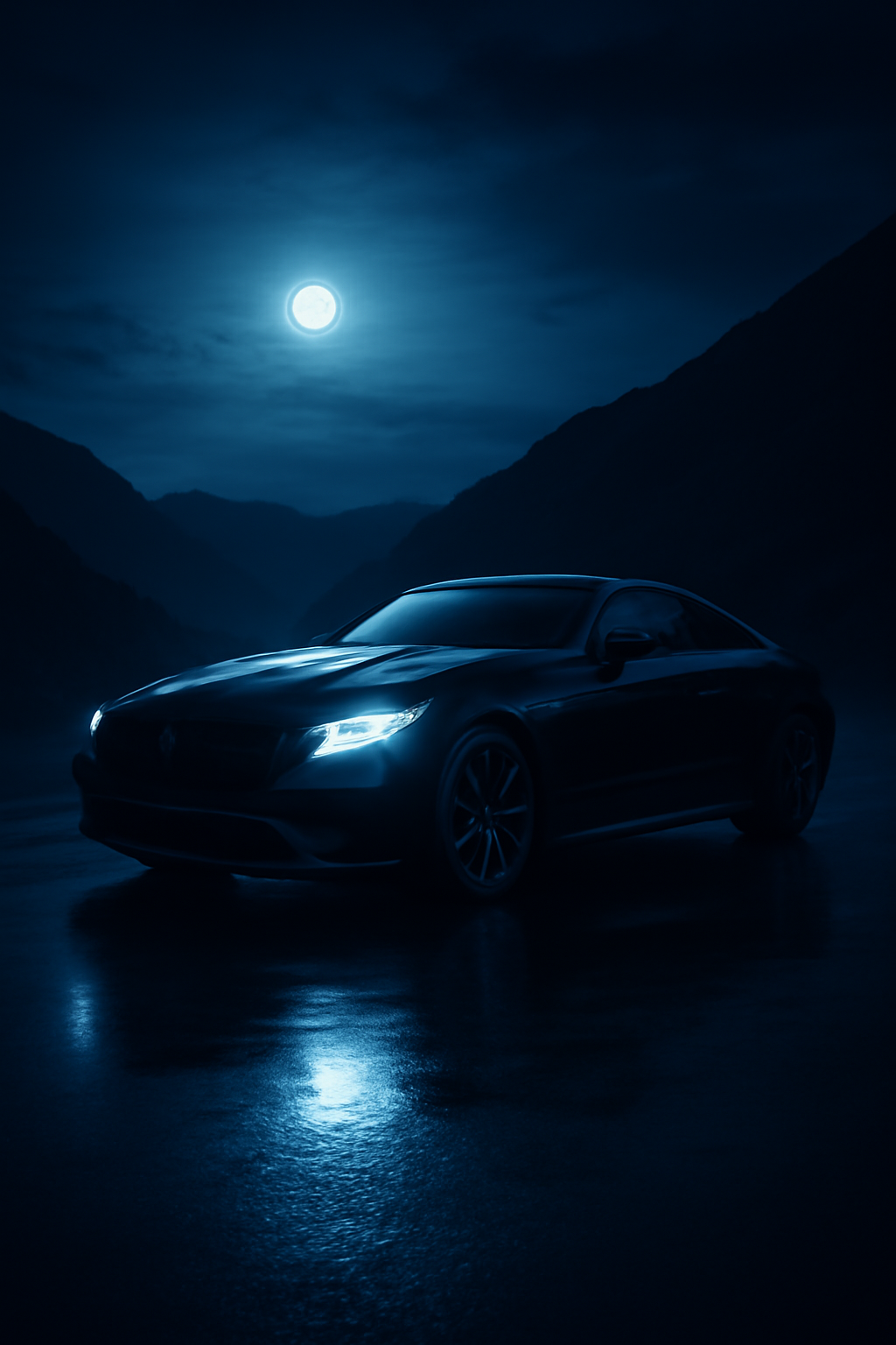 Midnight Road Grand Tour — Luxury products AI image prompt example generated with Gemini (automotive, cinematic)