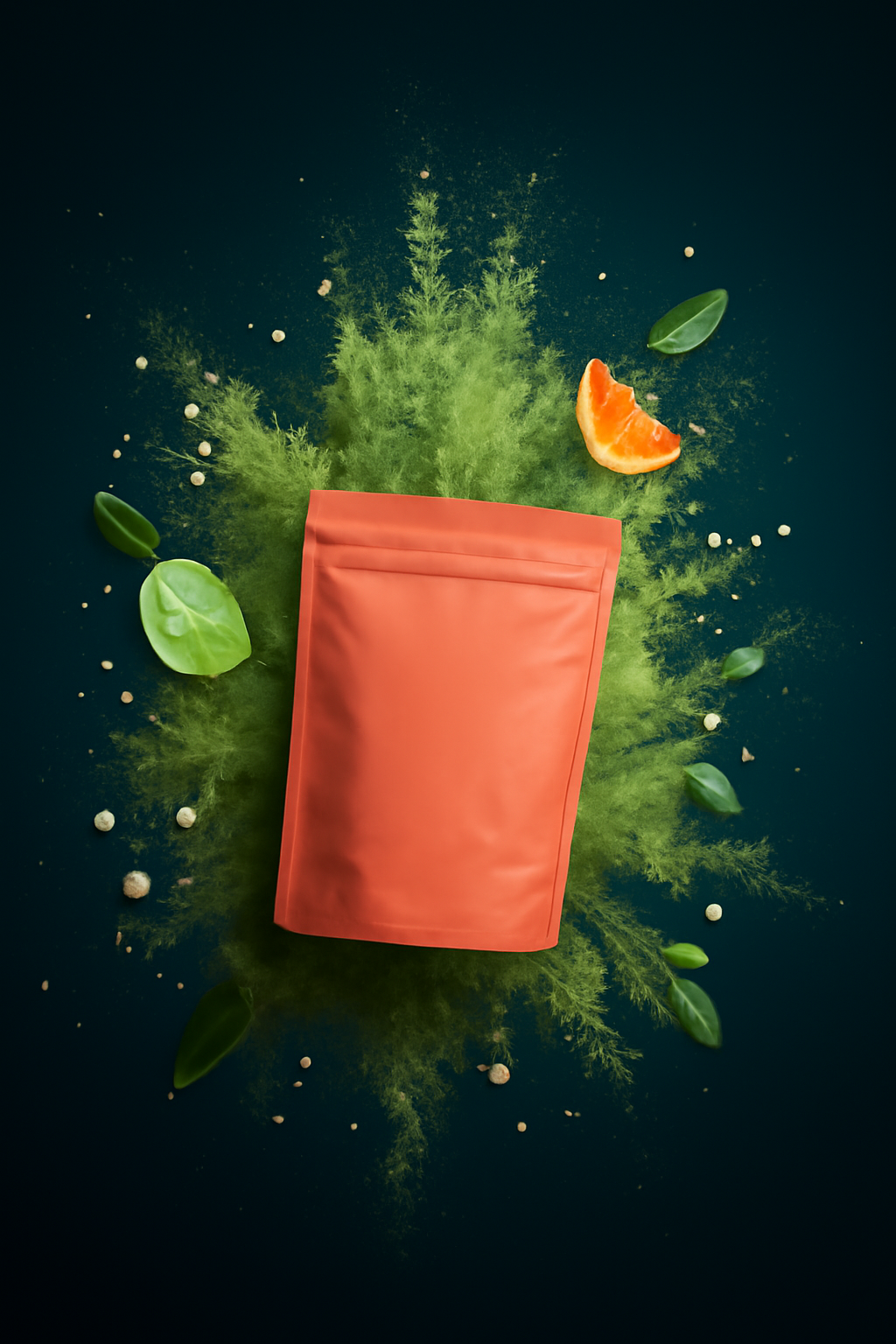 Vitality Powder Burst — Healthy powders AI image prompt example generated with Midjourney (powder, energy)