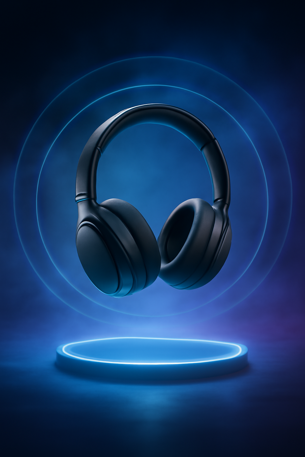 Orbiting Audio Core — Electronics AI image prompt example generated with Midjourney (electronics, headphones)
