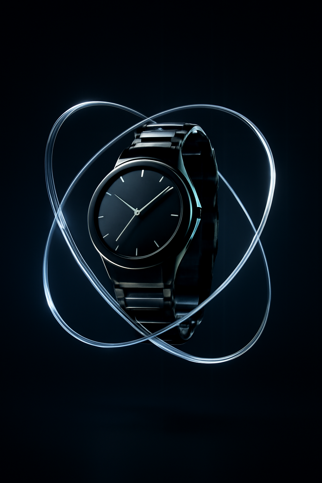 Orbit of Time — Watches AI image prompt example generated with Midjourney (watch, futuristic)