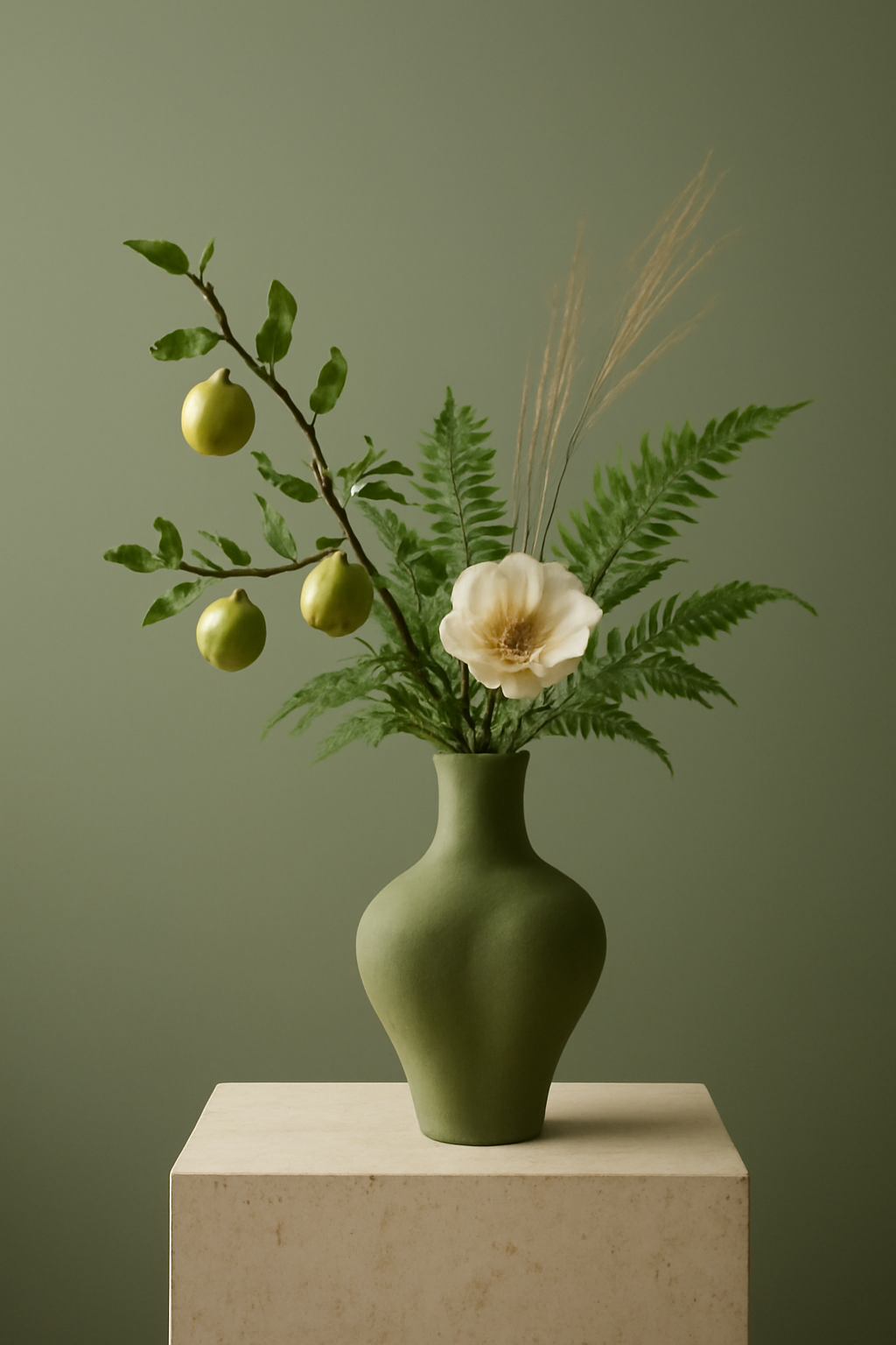 Garden Room Stillness — Home decor AI image prompt example generated with Midjourney (home-decor, botanical)