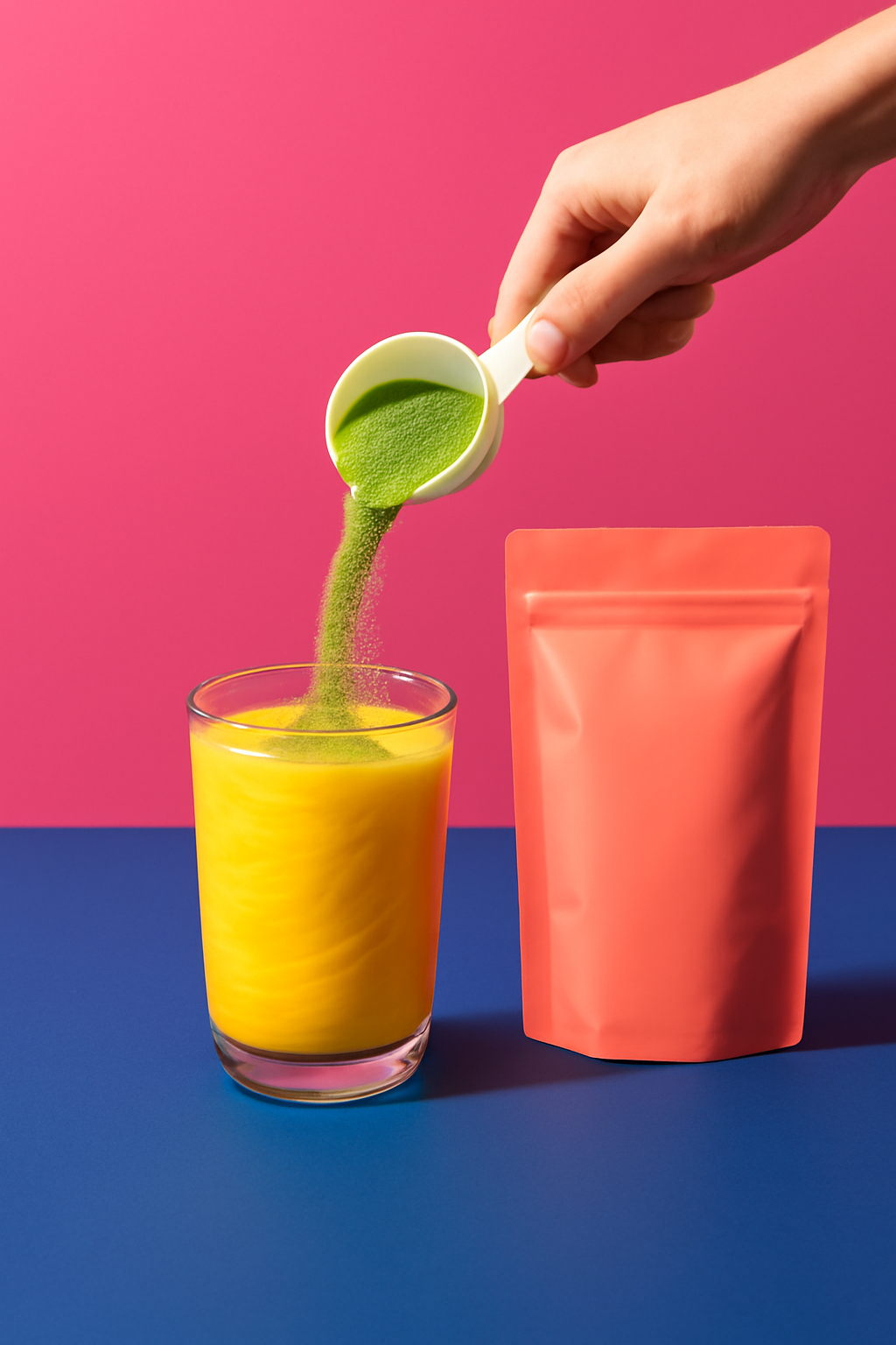 Blend Break Scroll Stopper — Healthy powders AI image prompt example generated with ChatGPT (social, hands)