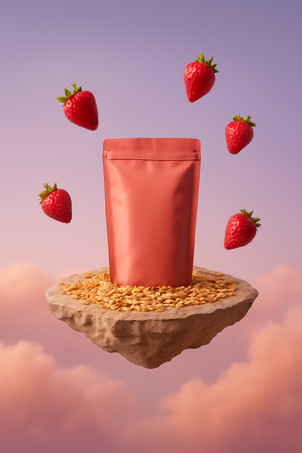 Clouds of Crunch — Packaged foods AI image prompt example generated with Midjourney (surreal, dreamlike)
