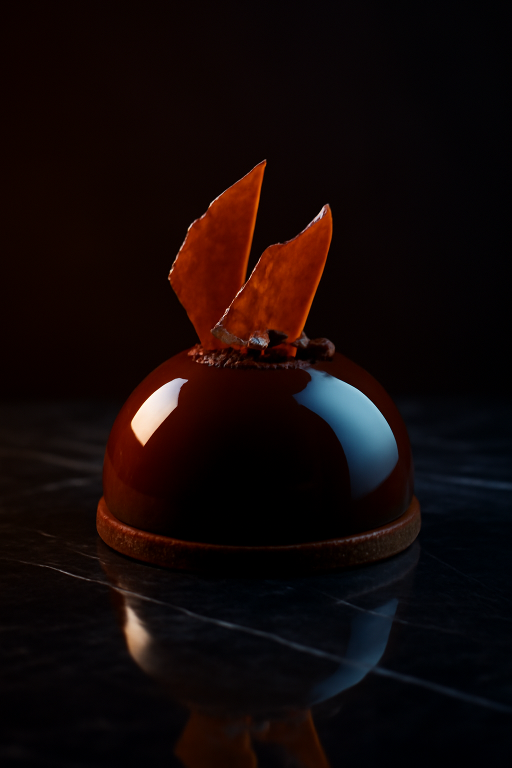 Midnight Dessert Jewel — Restaurant advertisements AI image prompt example generated with Gemini (restaurant, dessert)