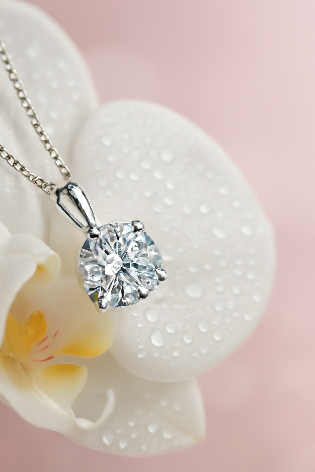 Diamond Dew Detail — Jewellery AI image prompt example generated with Midjourney (jewellery, macro)