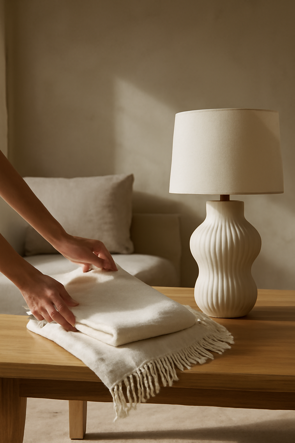 Sunlit Living Ritual — Home decor AI image prompt example generated with Gemini (home-decor, lifestyle)