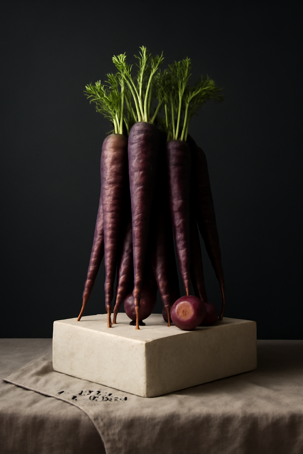 Harvested Perfection — Fruits and vegetables AI image prompt example generated with Midjourney (vegetables, hyperrealism)