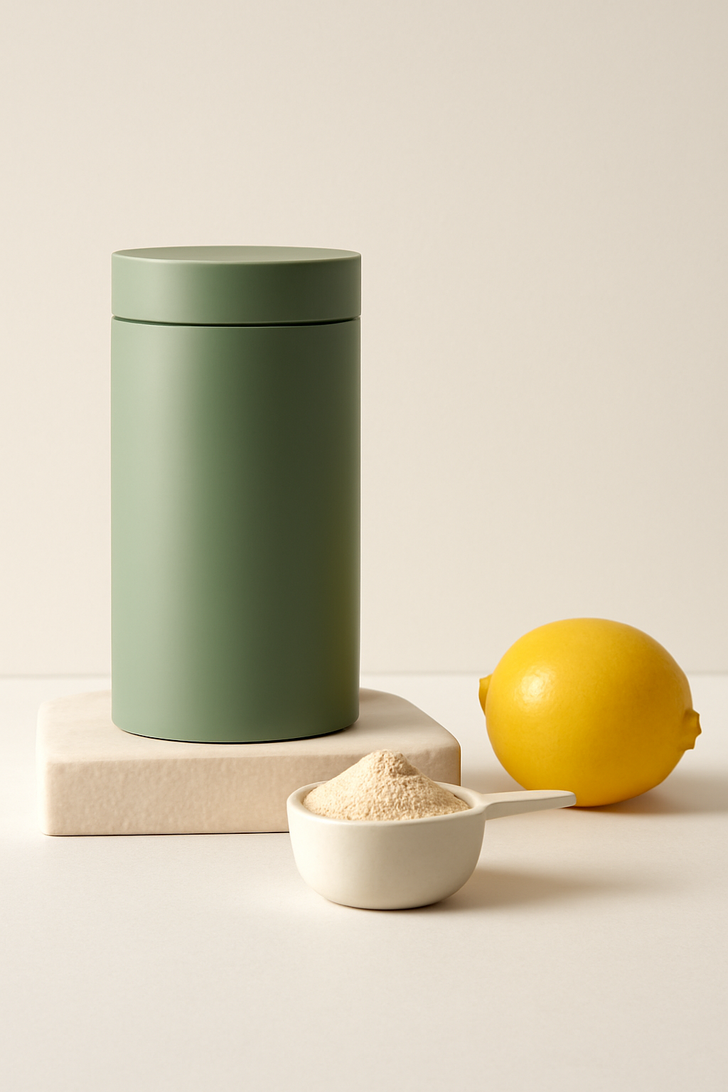 Quiet Morning Ritual — Healthy powders AI image prompt example generated with ChatGPT (minimal, wellness)