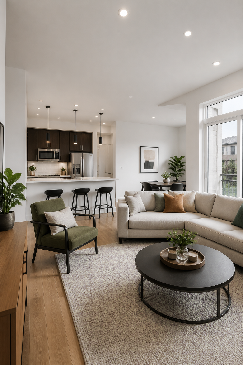 Apartment Interior Bright — Real Estate AI image prompt example generated with Midjourney (property, bright)