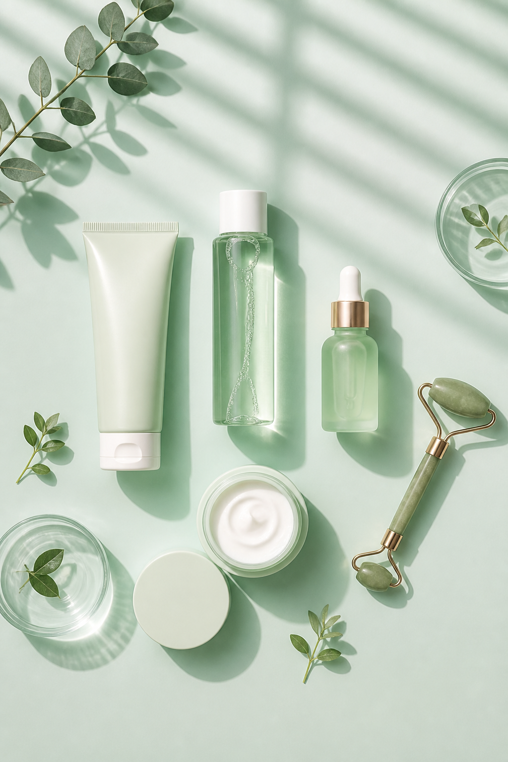 Beauty Fridge Flat Lay — Beauty AI image prompt example generated with Nano Banana (flatlay, routine)