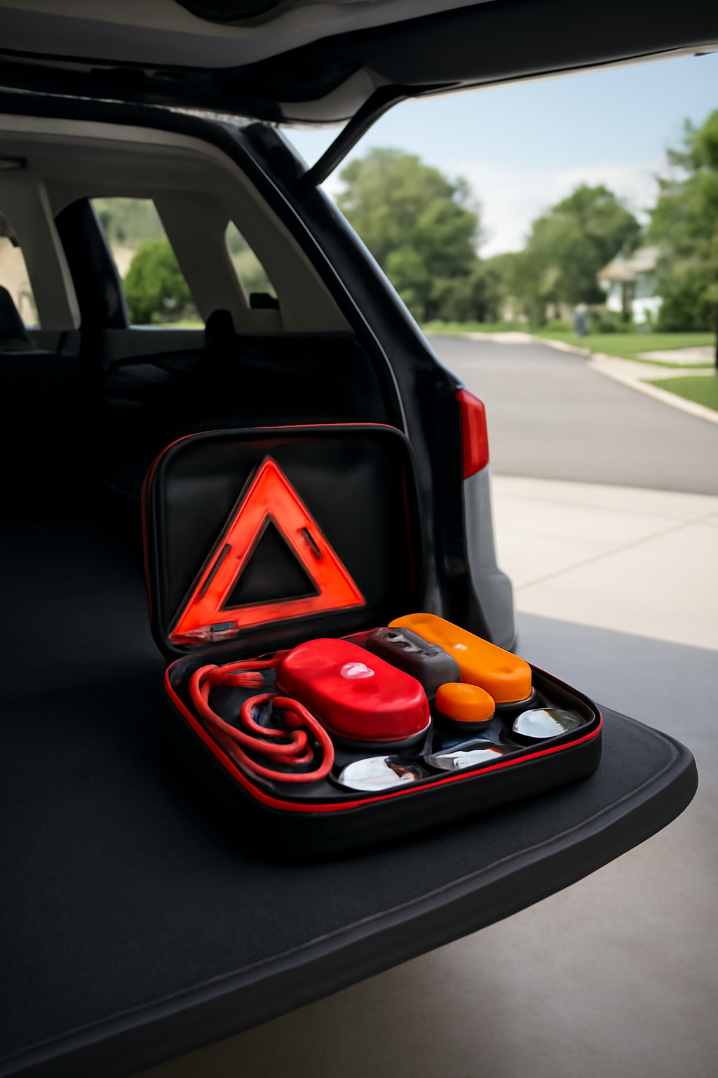 Road Ready Essentials — Automotive products AI image prompt example generated with Gemini (automotive, roadside)
