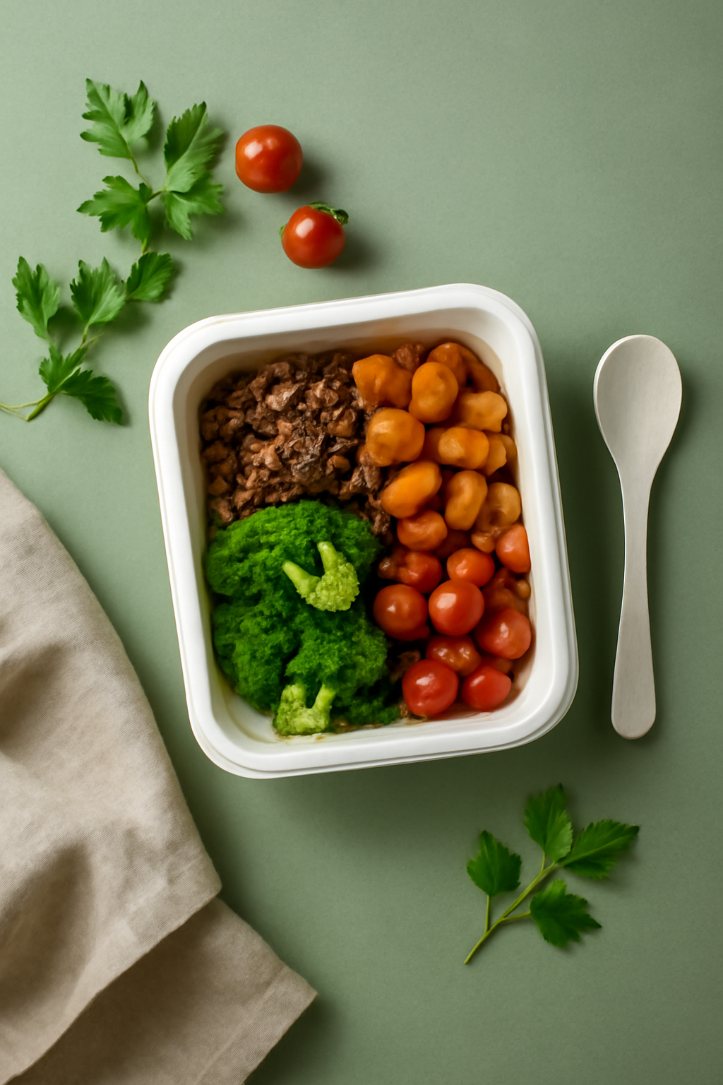 Pantry Color Rhythm — Packaged foods AI image prompt example generated with Midjourney (flatlay, pantry)