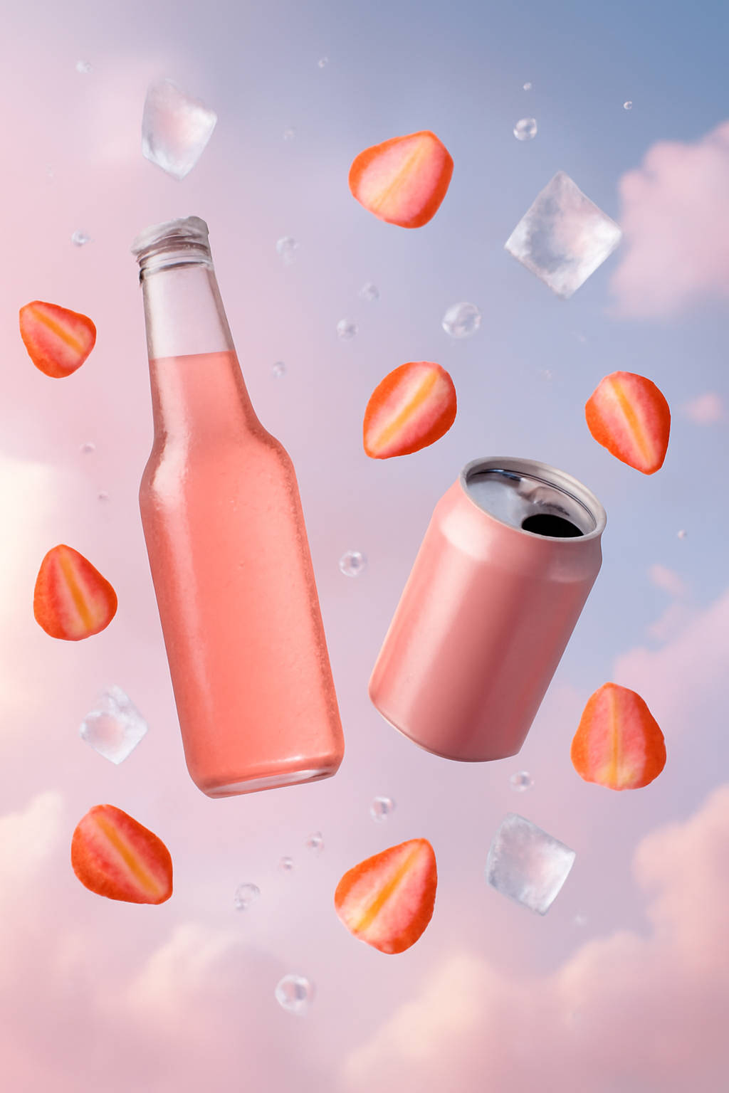 Cloud Nine Bubbles — Soft drinks AI image prompt example generated with Midjourney (soft-drink, levitation)