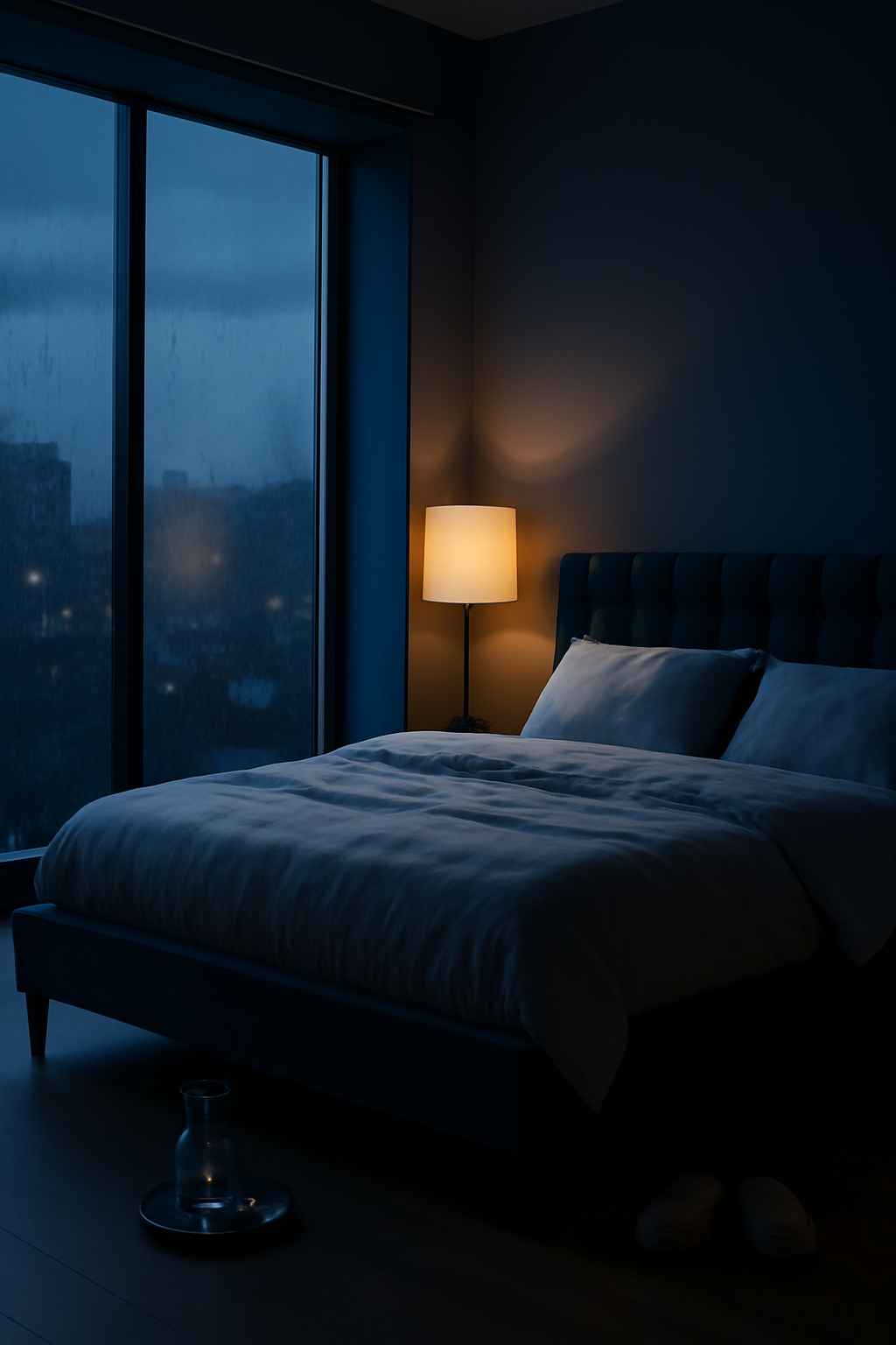 After Hours Comfort — Furniture AI image prompt example generated with Midjourney (furniture, cinematic)
