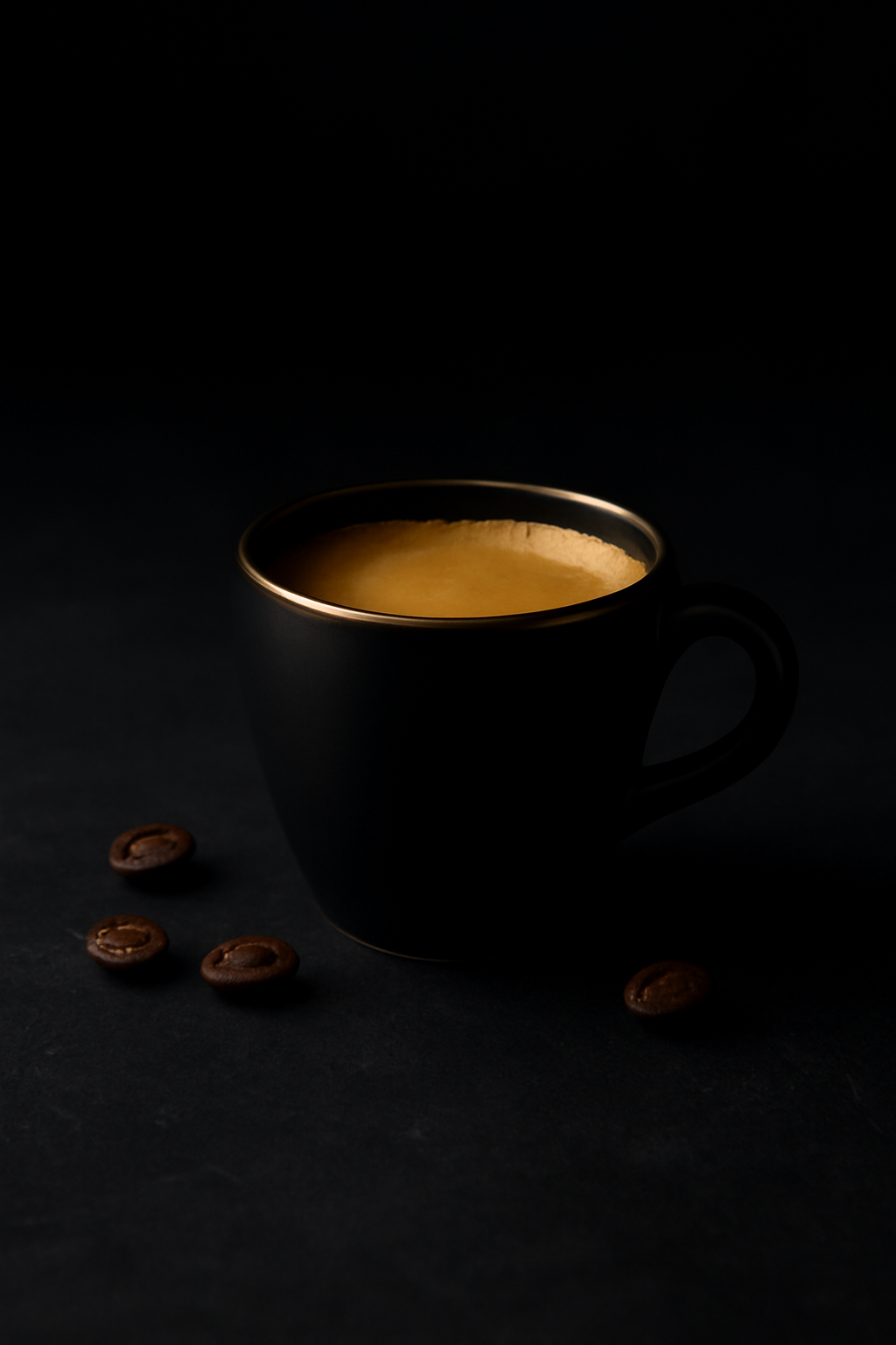Midnight Espresso Ritual — Coffee and tea AI image prompt example generated with ChatGPT (espresso, luxury)