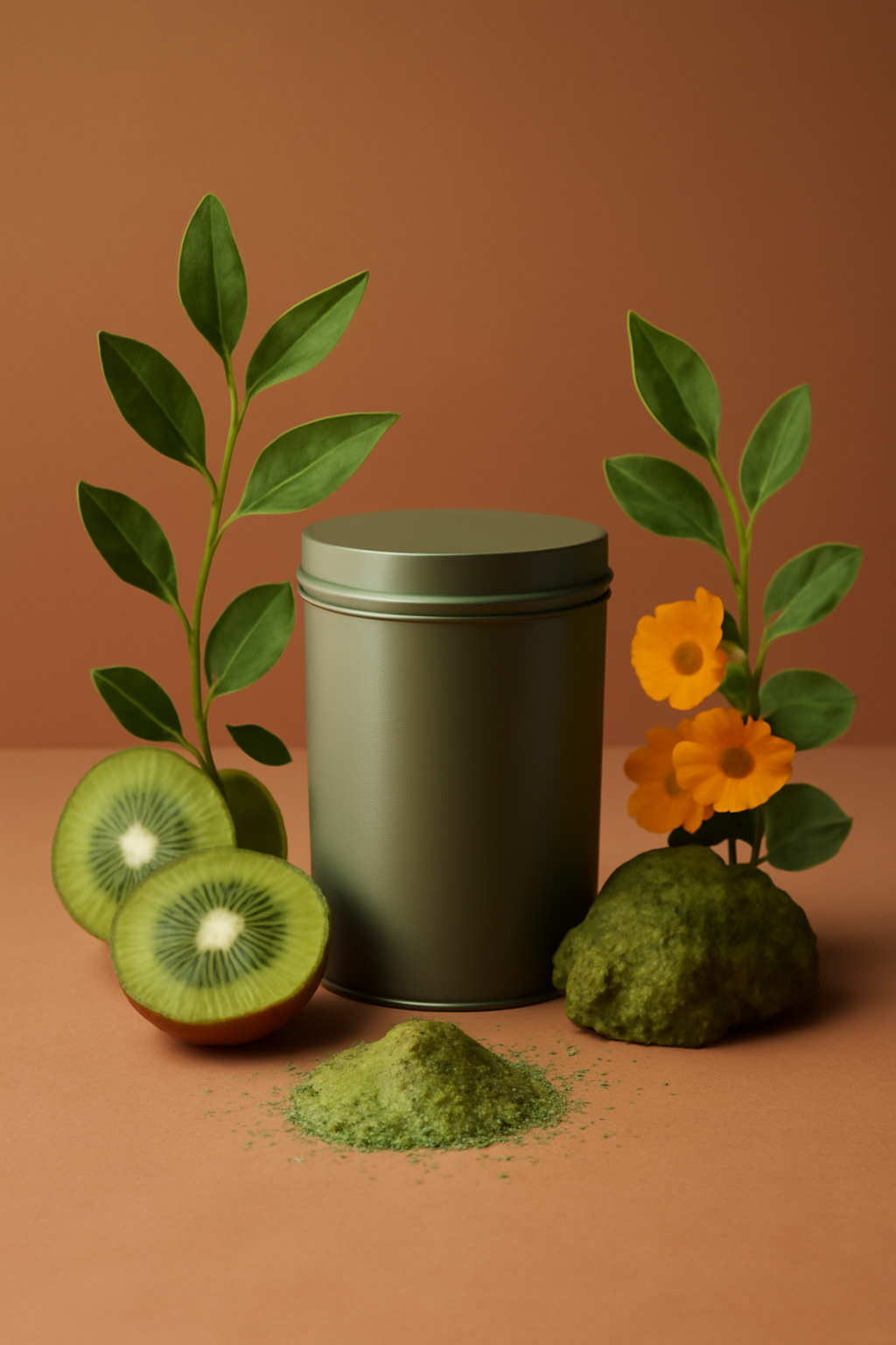 Garden Blend Ceremony — Healthy powders AI image prompt example generated with Midjourney (botanical, natural)