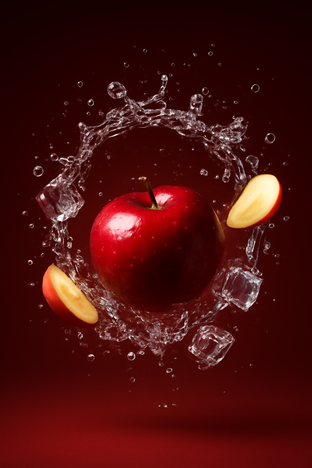 Orchard Splash Momentum — Fruits and vegetables AI image prompt example generated with ChatGPT (fruit, splash)