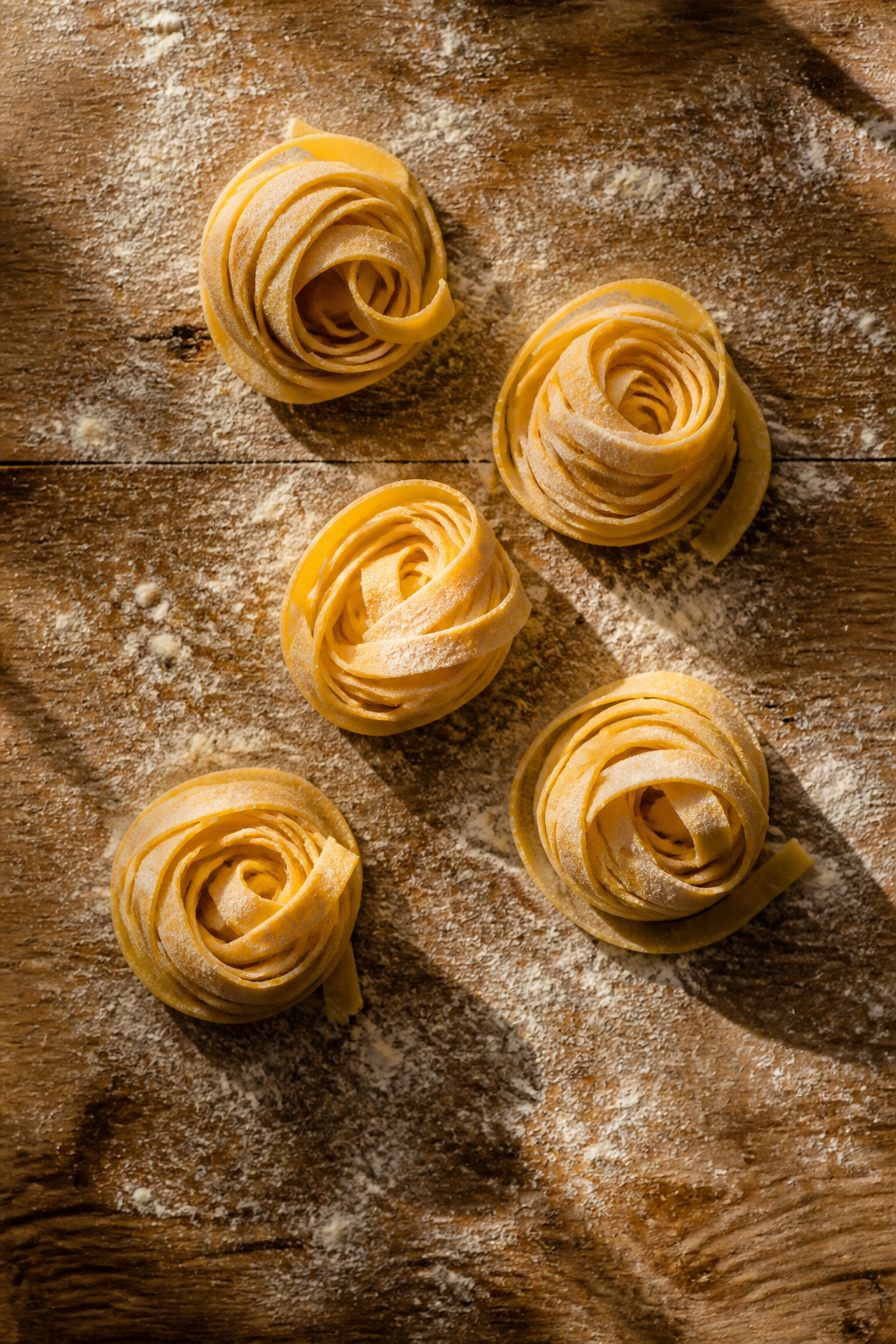 Fresh Pasta Overhead — Food AI image prompt example generated with Nano Banana (pasta, rustic)