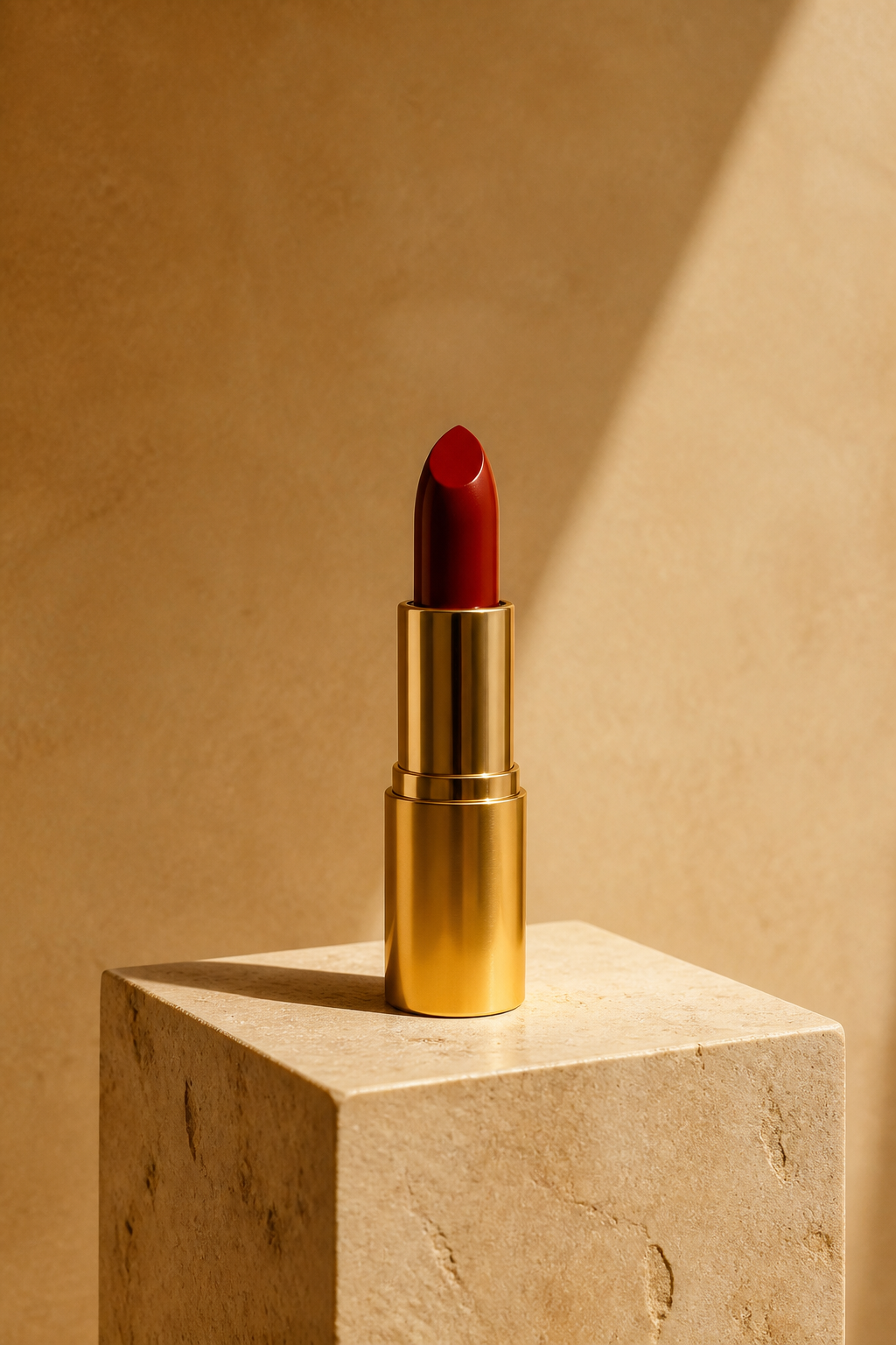 Lipstick Monolith — Cosmetics AI image prompt example generated with Midjourney (lipstick, luxury)