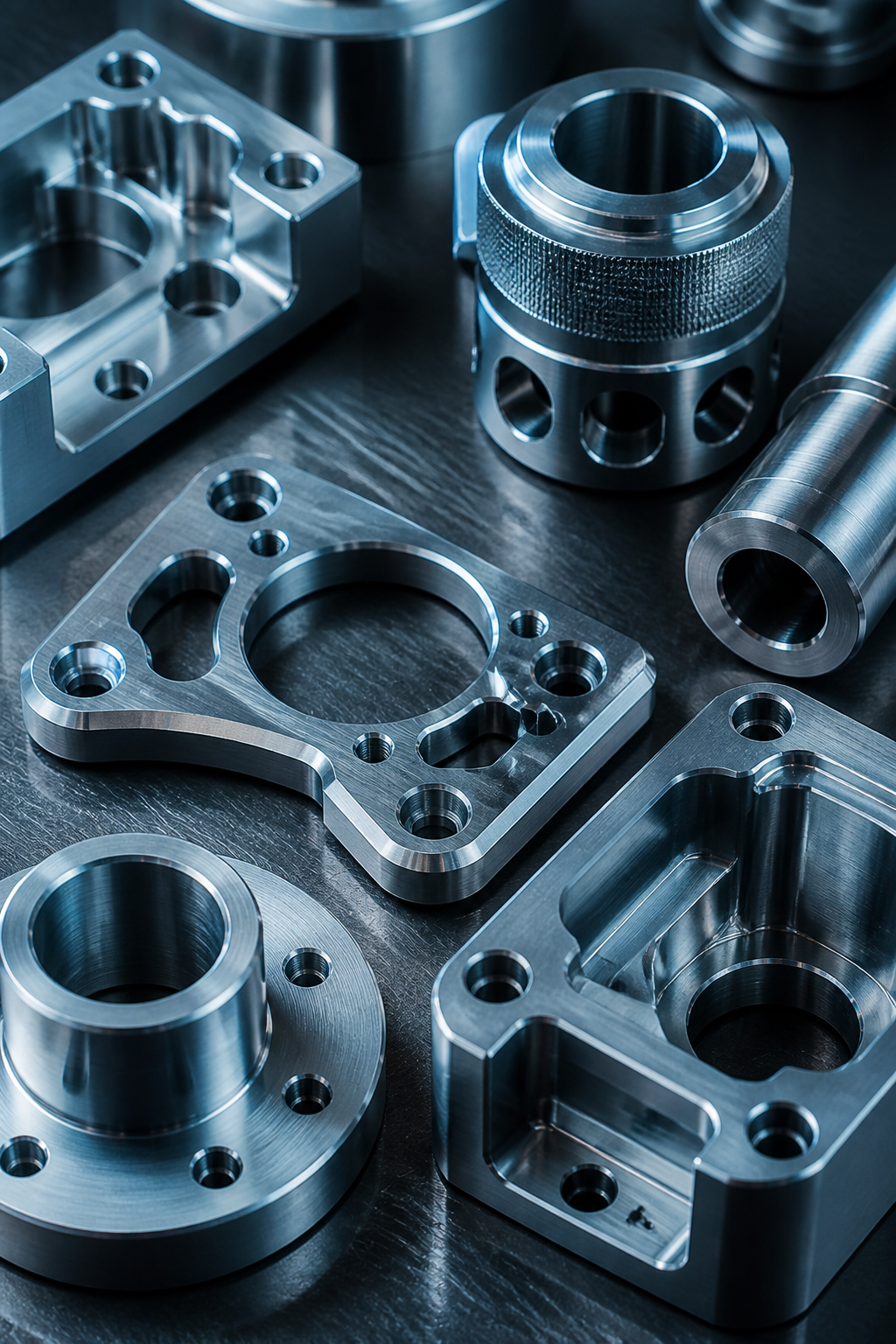Machinery Precision Macro — Industrial AI image prompt example generated with Midjourney (industrial, metal)