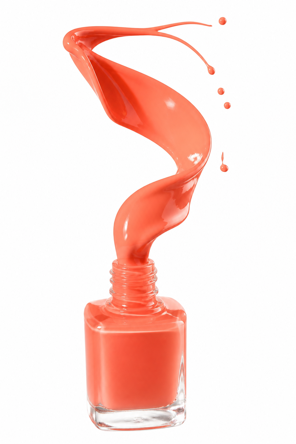 Nail Polish Ribbon Pour — Cosmetics AI image prompt example generated with Midjourney (liquid, motion)