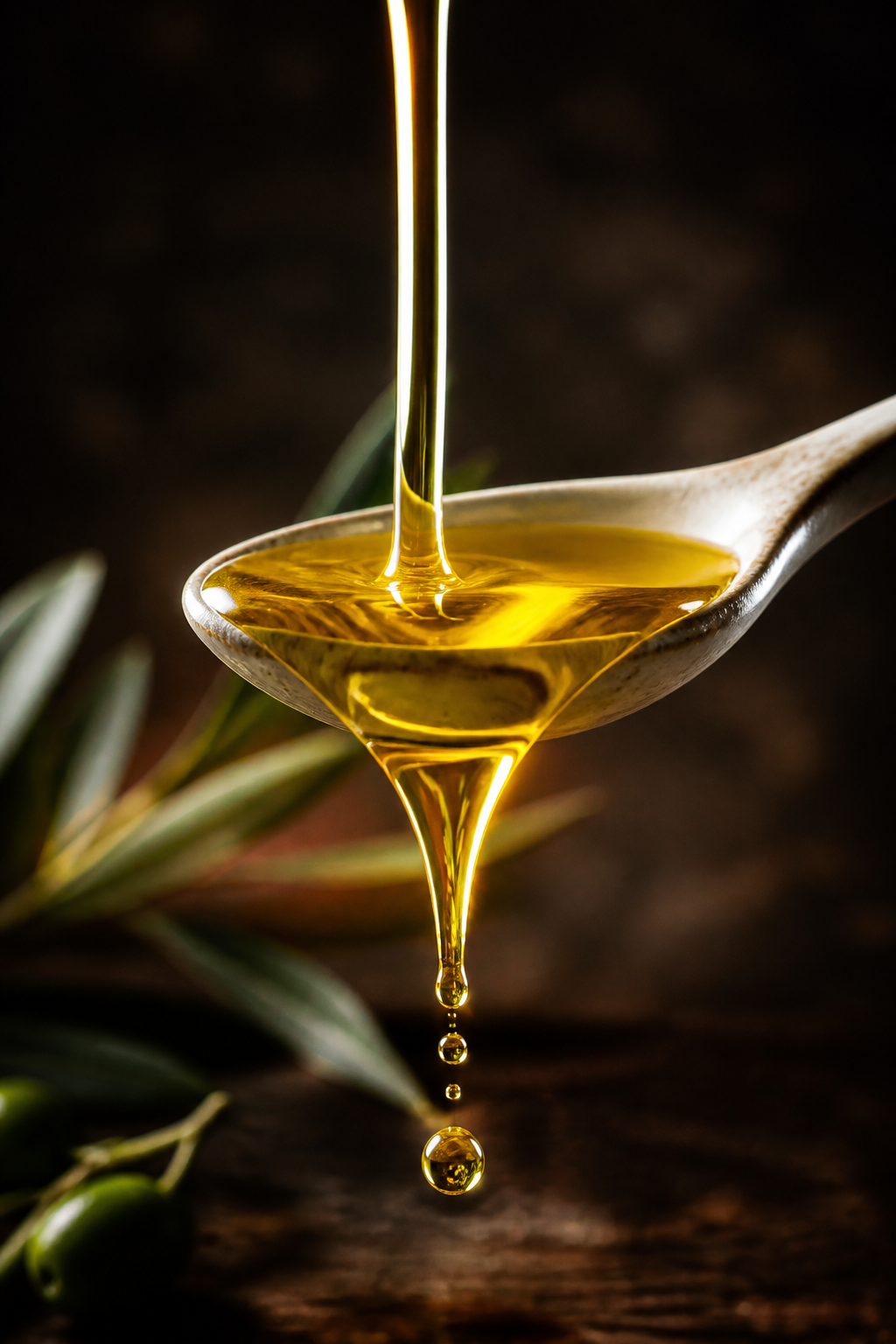 Olive Oil Pour Macro — Food AI image prompt example generated with Nano Banana (oil, macro)