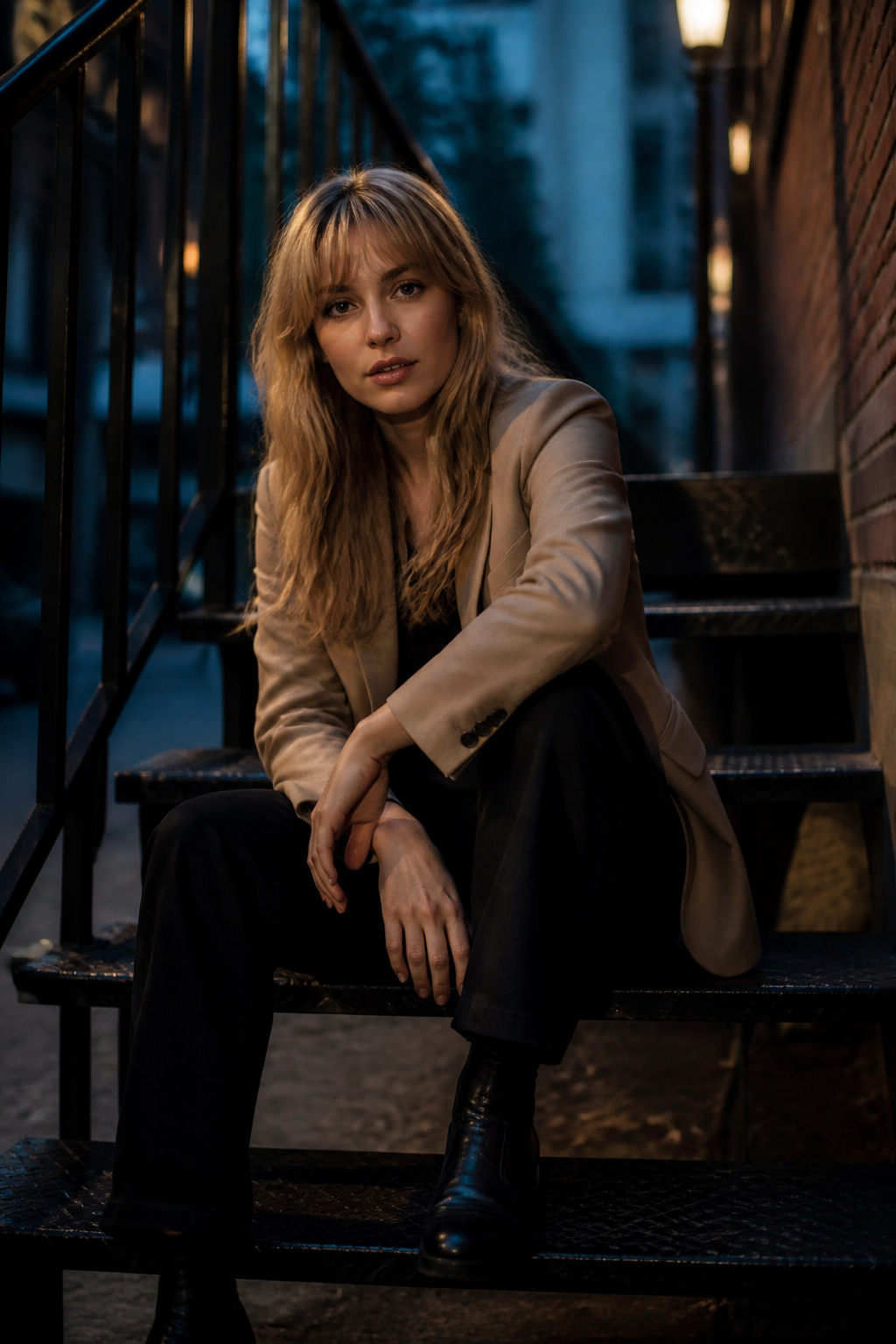 Cinematic Urban Portrait — Fashion AI image prompt example generated with Nano Banana (urban, cinematic)