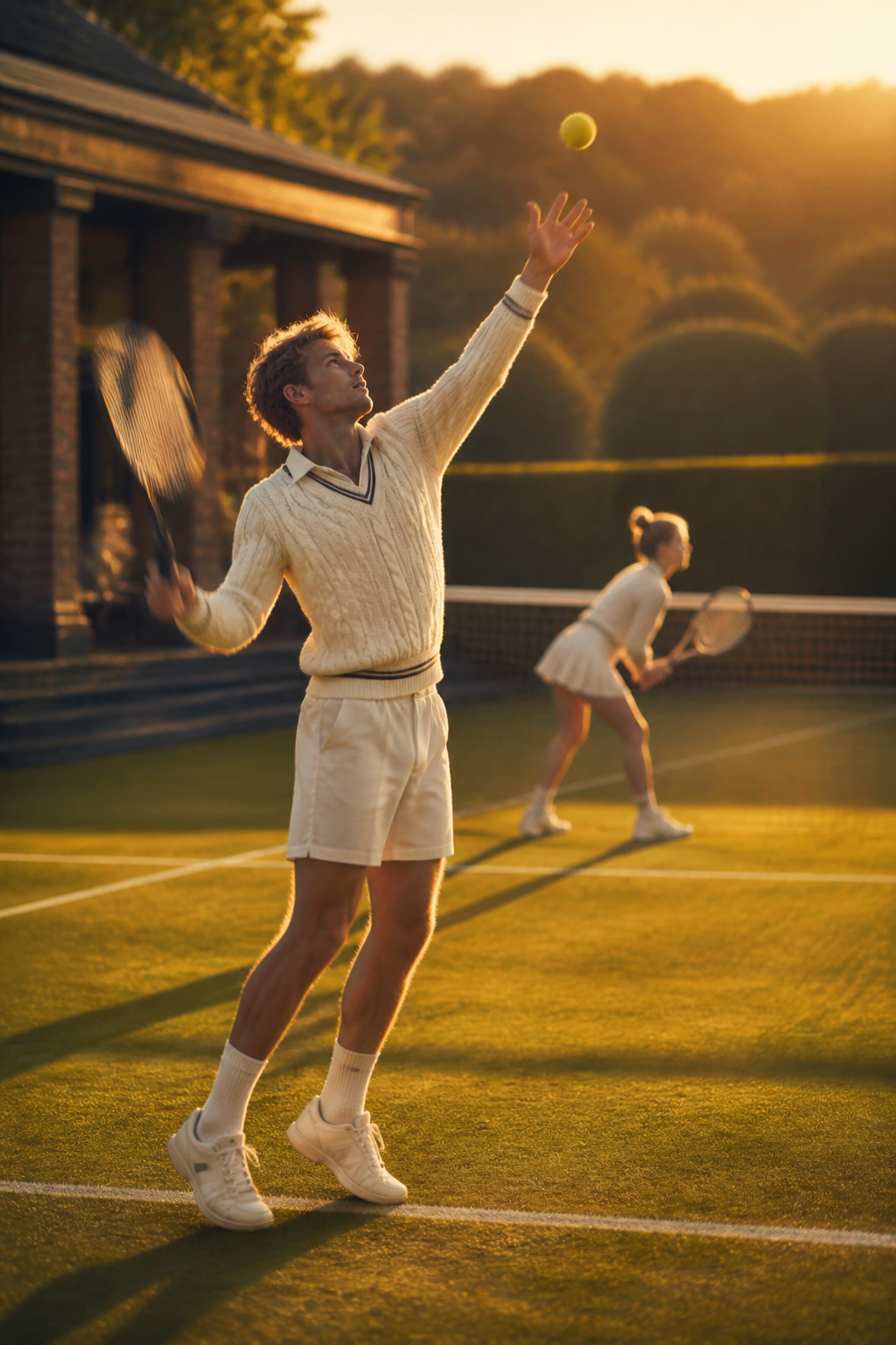 Golden Hour Golf — Editorial AI image prompt example generated with Nano Banana (golf, golden hour)