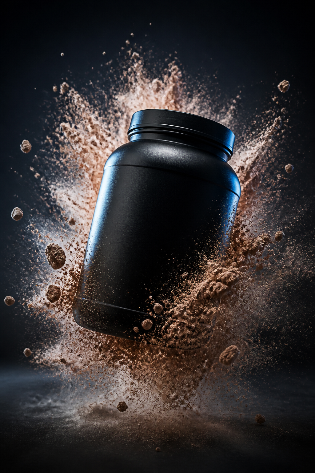 Protein Powder Dynamic — Fitness AI image prompt example generated with Midjourney (fitness, powder)