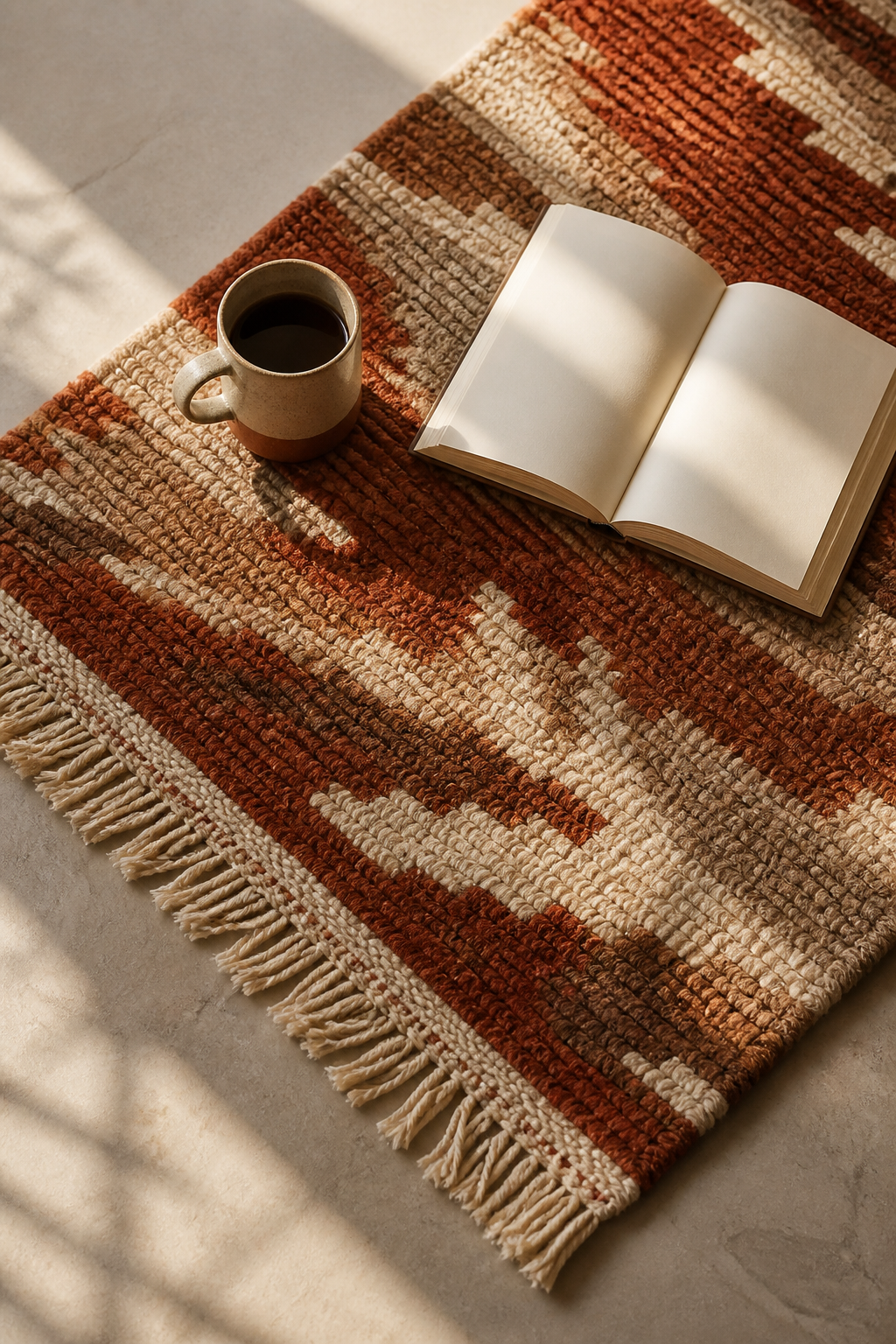 Rug Texture Overhead — Home AI image prompt example generated with Nano Banana (rug, texture)