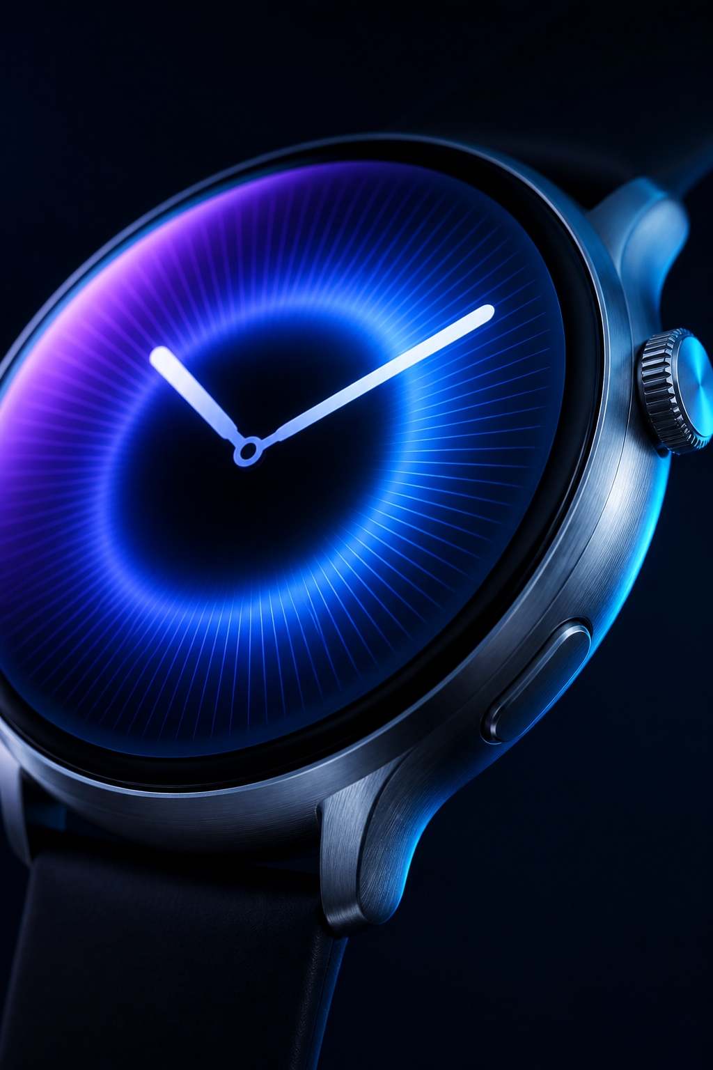 Smartwatch Macro Dial — Technology AI image prompt example generated with Midjourney (wearable, macro)