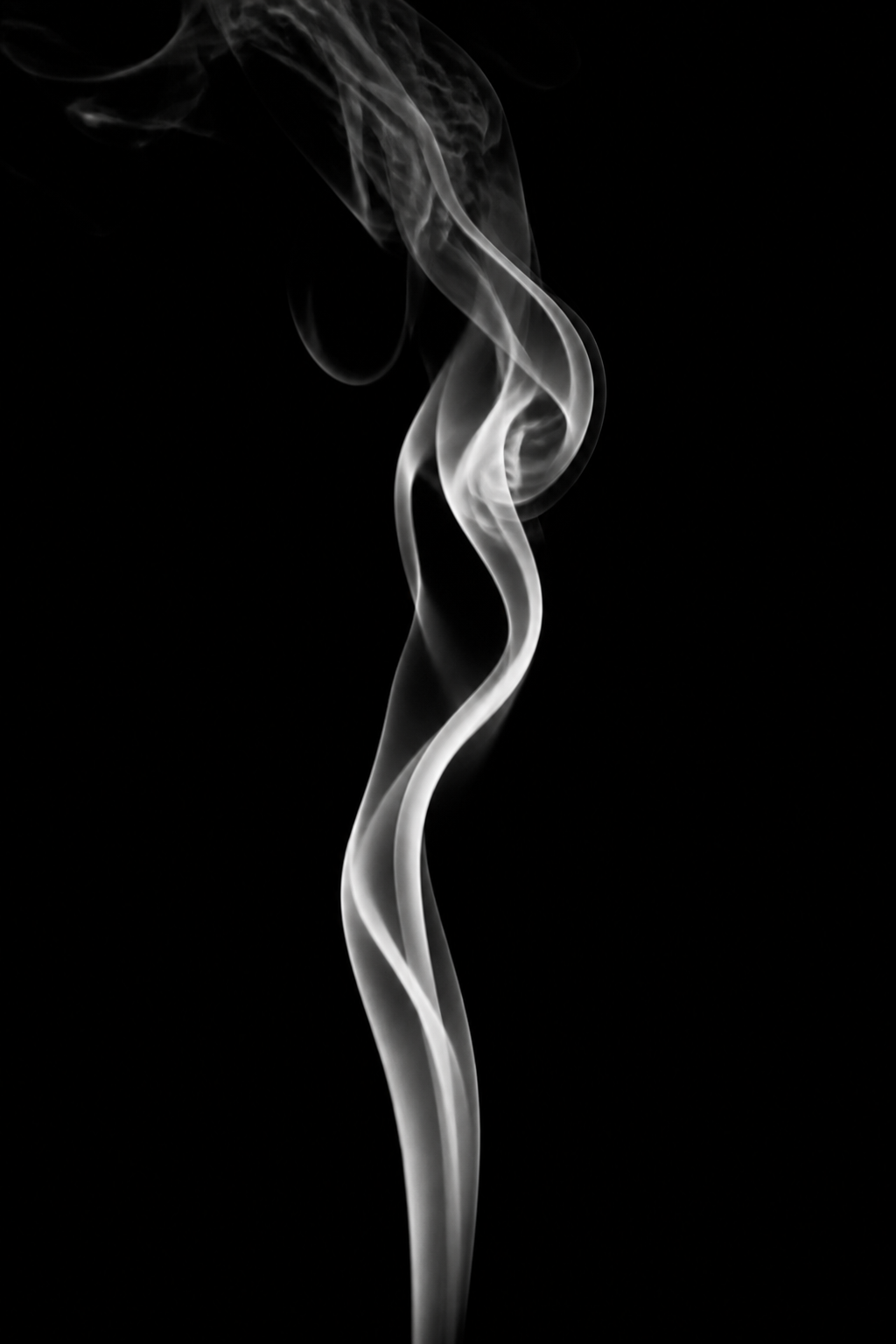 Smoke Ribbon Black — Abstract AI image prompt example generated with Midjourney (smoke, dark)
