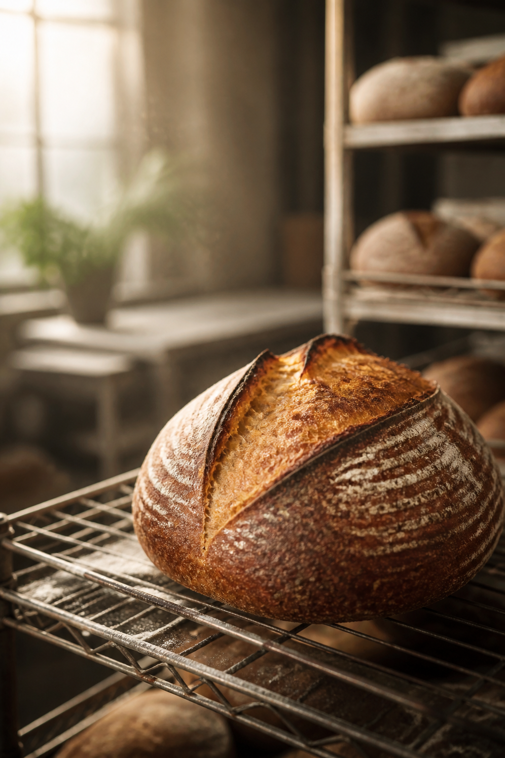 Sourdough Bakery Light — Food AI image prompt example generated with ChatGPT (bread, artisan)