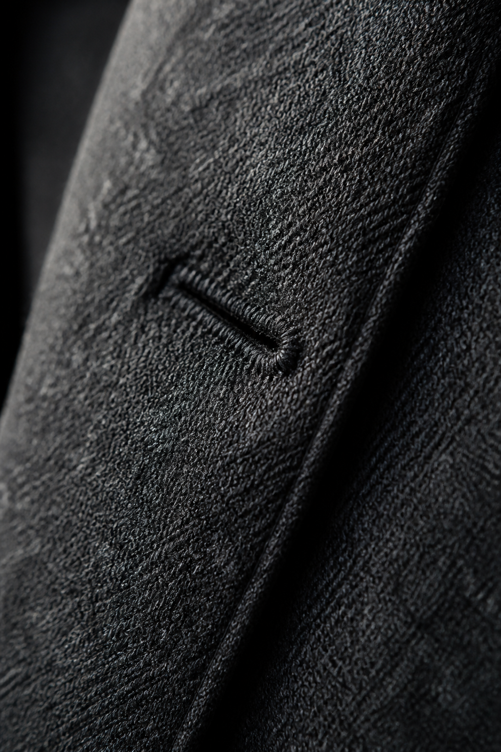 Tailoring Detail Macro — Fashion AI image prompt example generated with Midjourney (detail, suit)