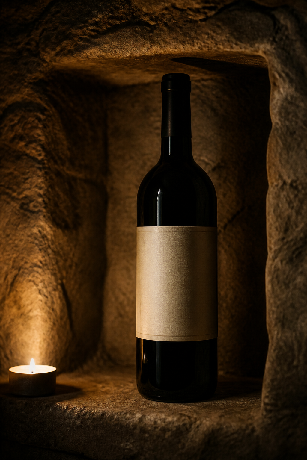Wine Label Cellar — Packaging AI image prompt example generated with Midjourney (wine, moody)