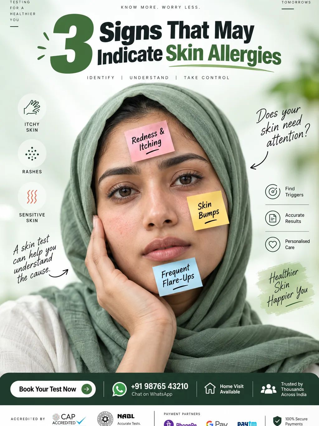 Skin Condition Medical Ad — Graphic Design AI image prompt example generated with ChatGPT (skincare, medical ad)