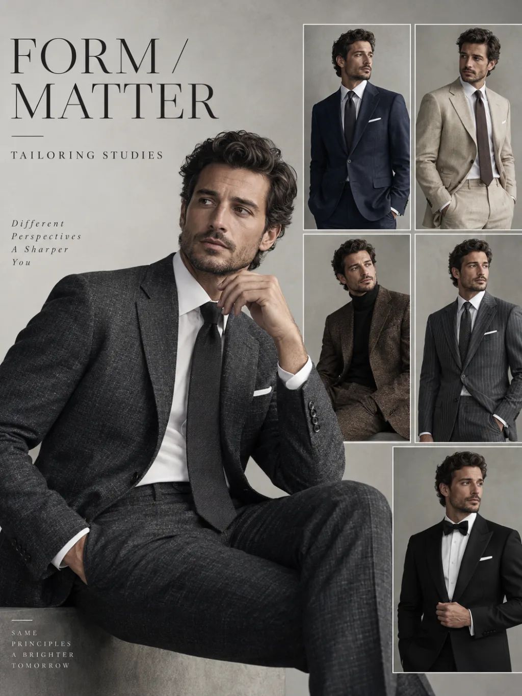 Luxury Menswear Moodboard — Fashion AI image prompt example generated with ChatGPT (menswear, tailoring)