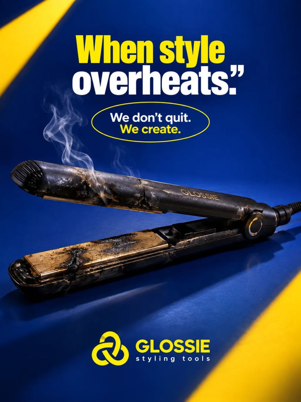Glossie Advertising Poster — Graphic Design AI image prompt example generated with ChatGPT (advertising, product photography)